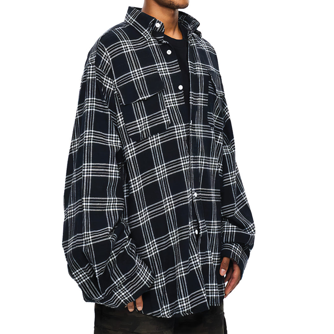 oversized two piece plaid shirt