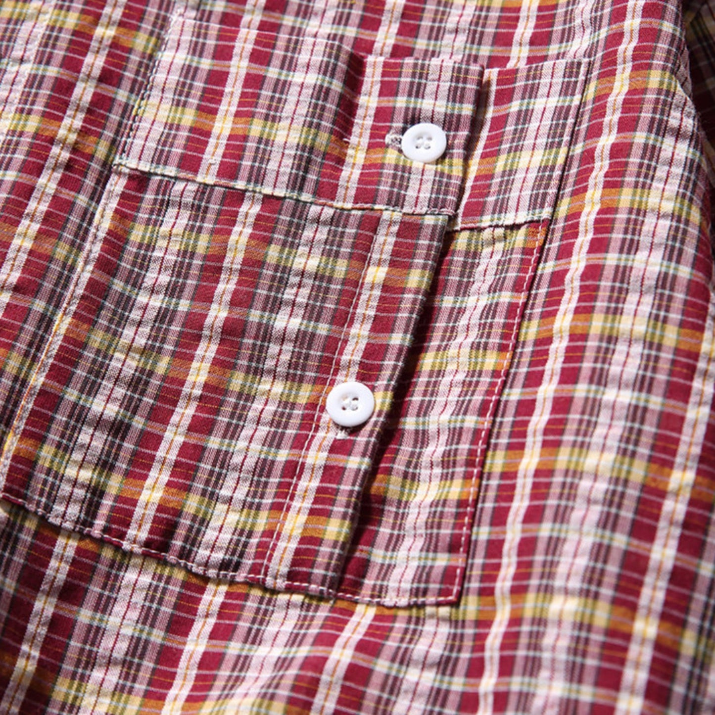 plaid drawstring shirt
