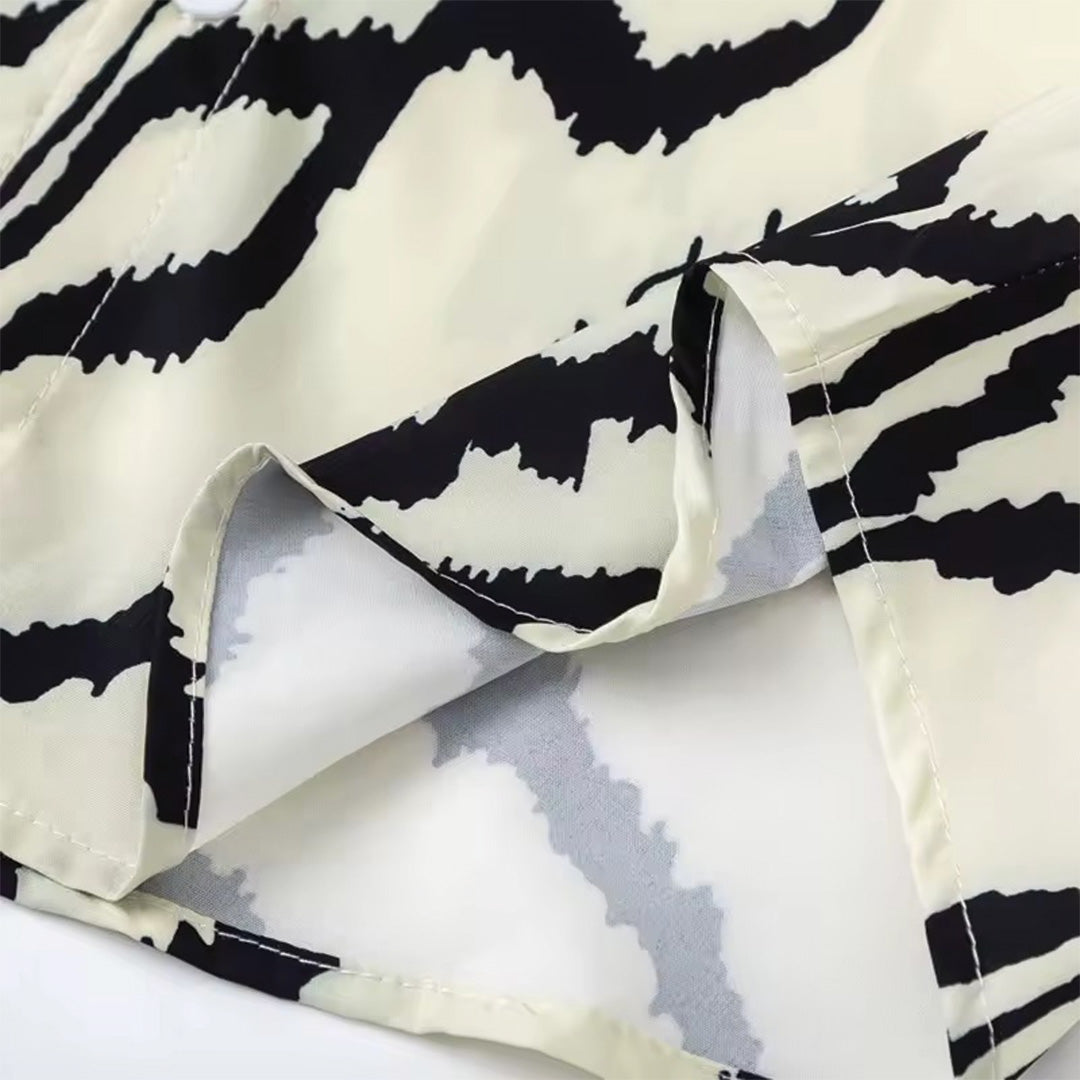 stripe wave short sleeve shirt