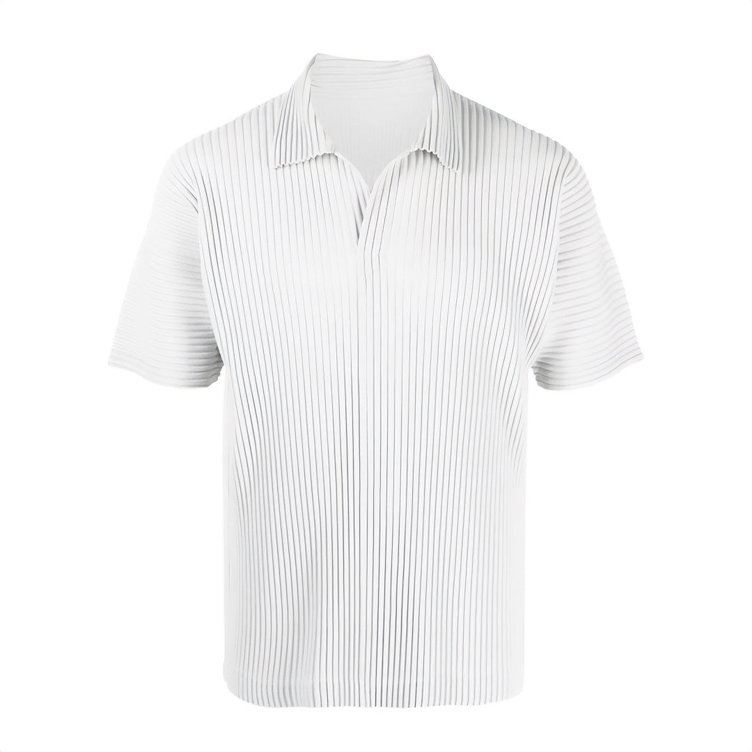 pleated polo shirt