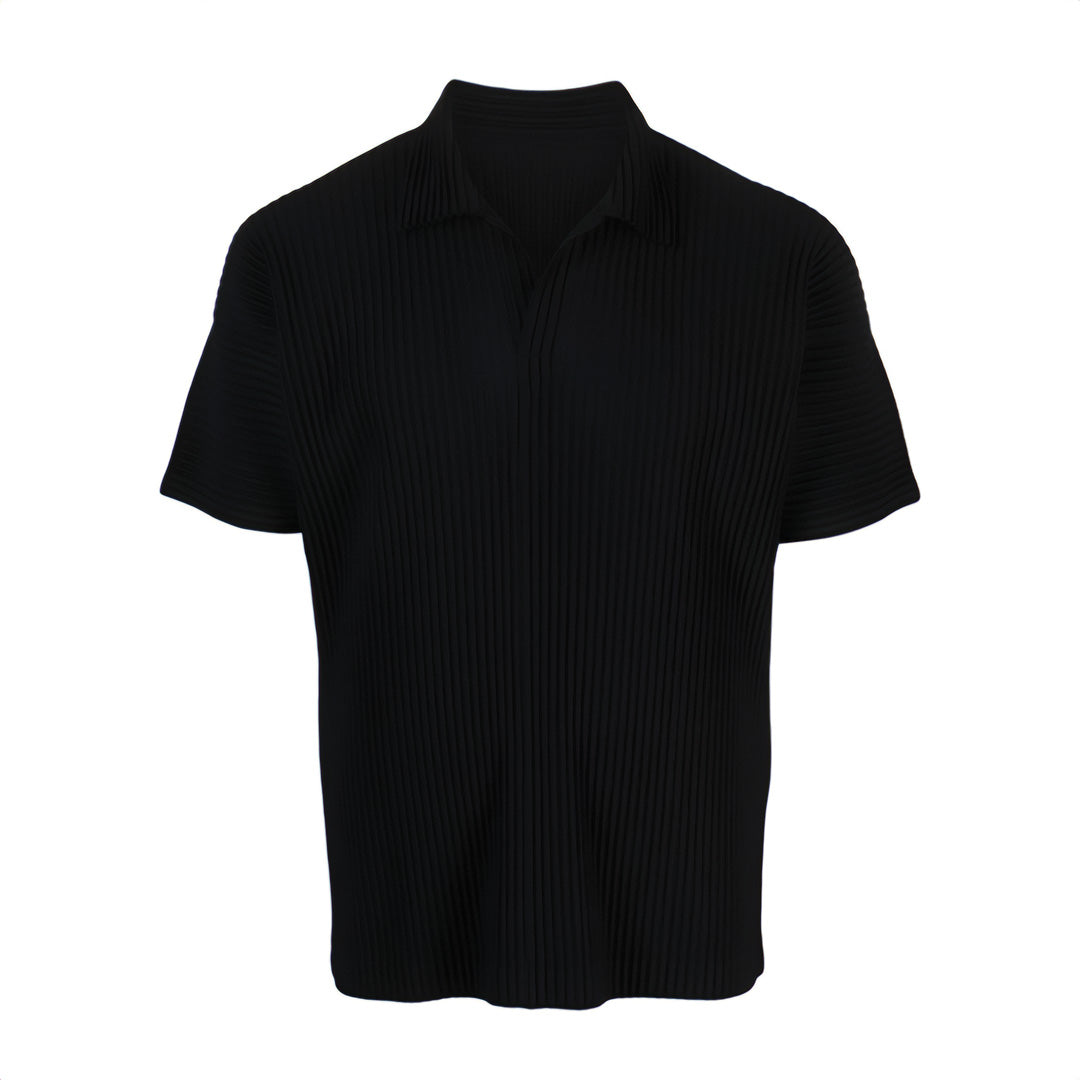 pleated polo shirt