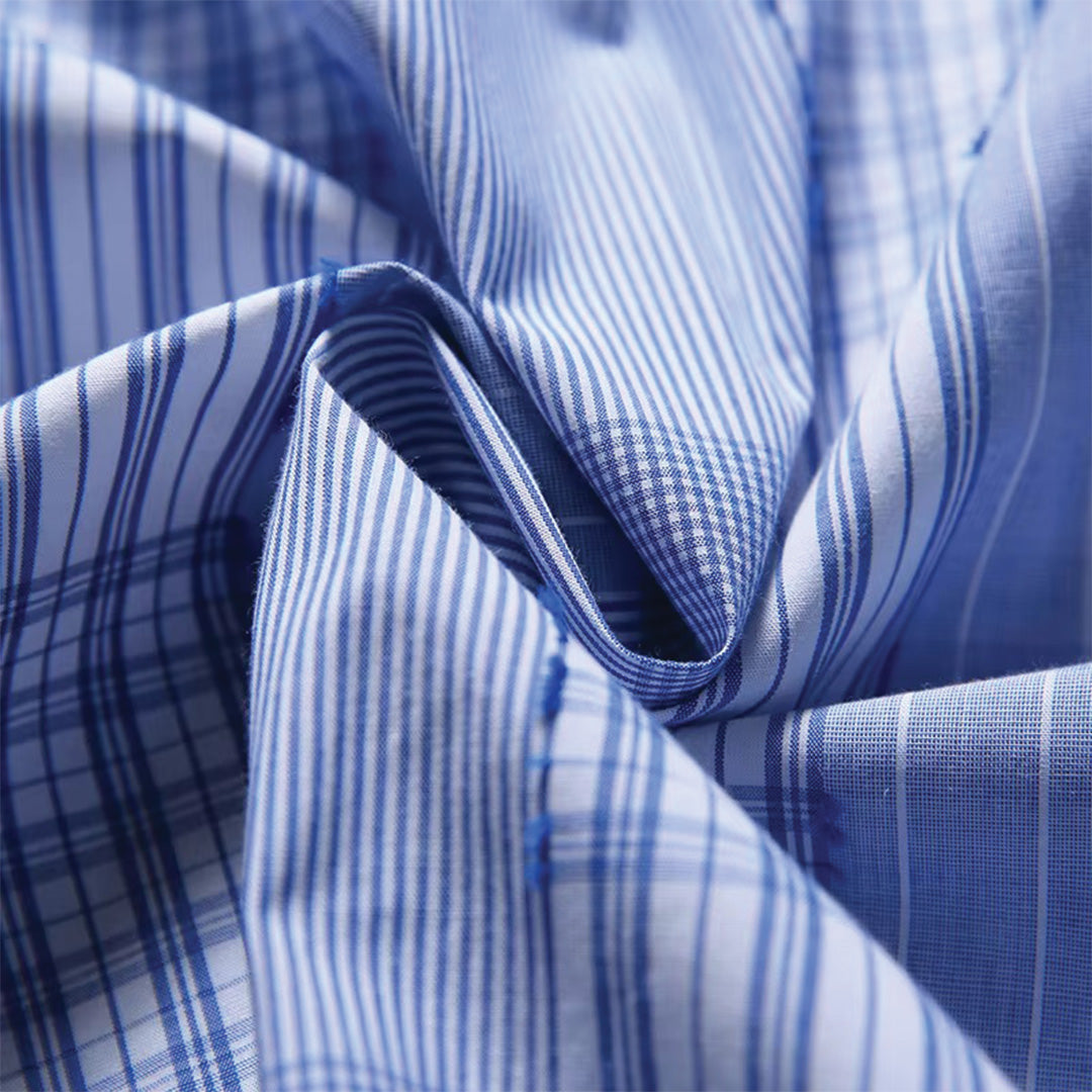 splice blue plaid shirt