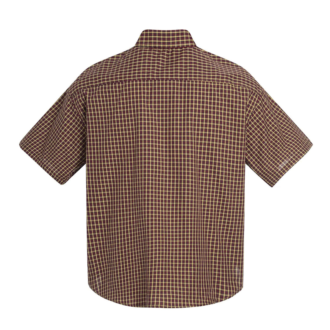 red clay plaid short sleeve