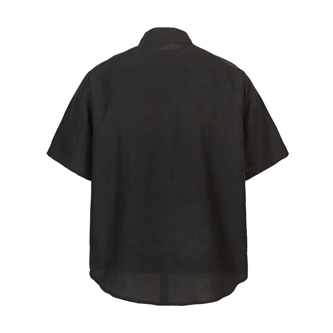 mock linen resort shirt