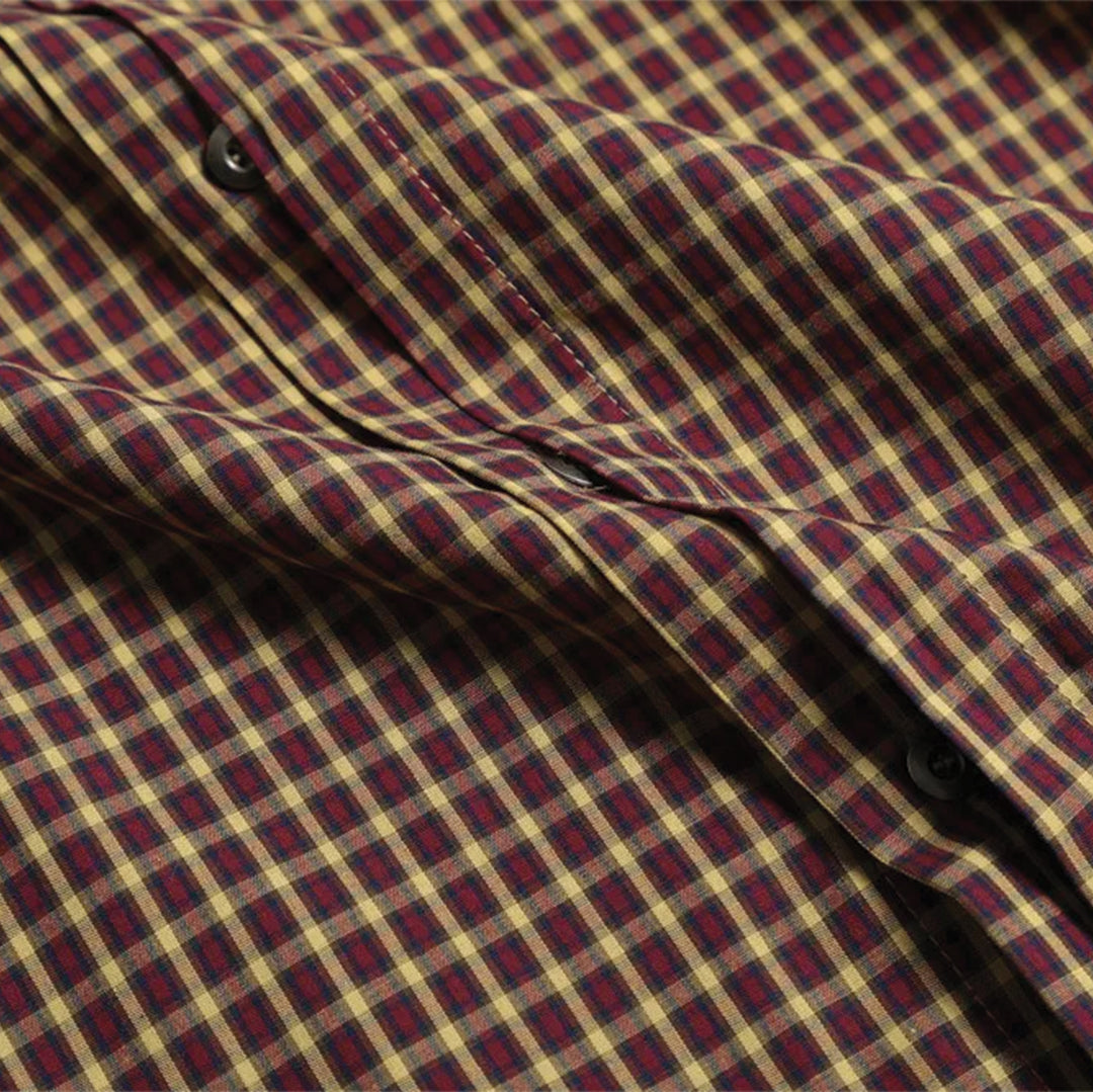 red clay plaid short sleeve