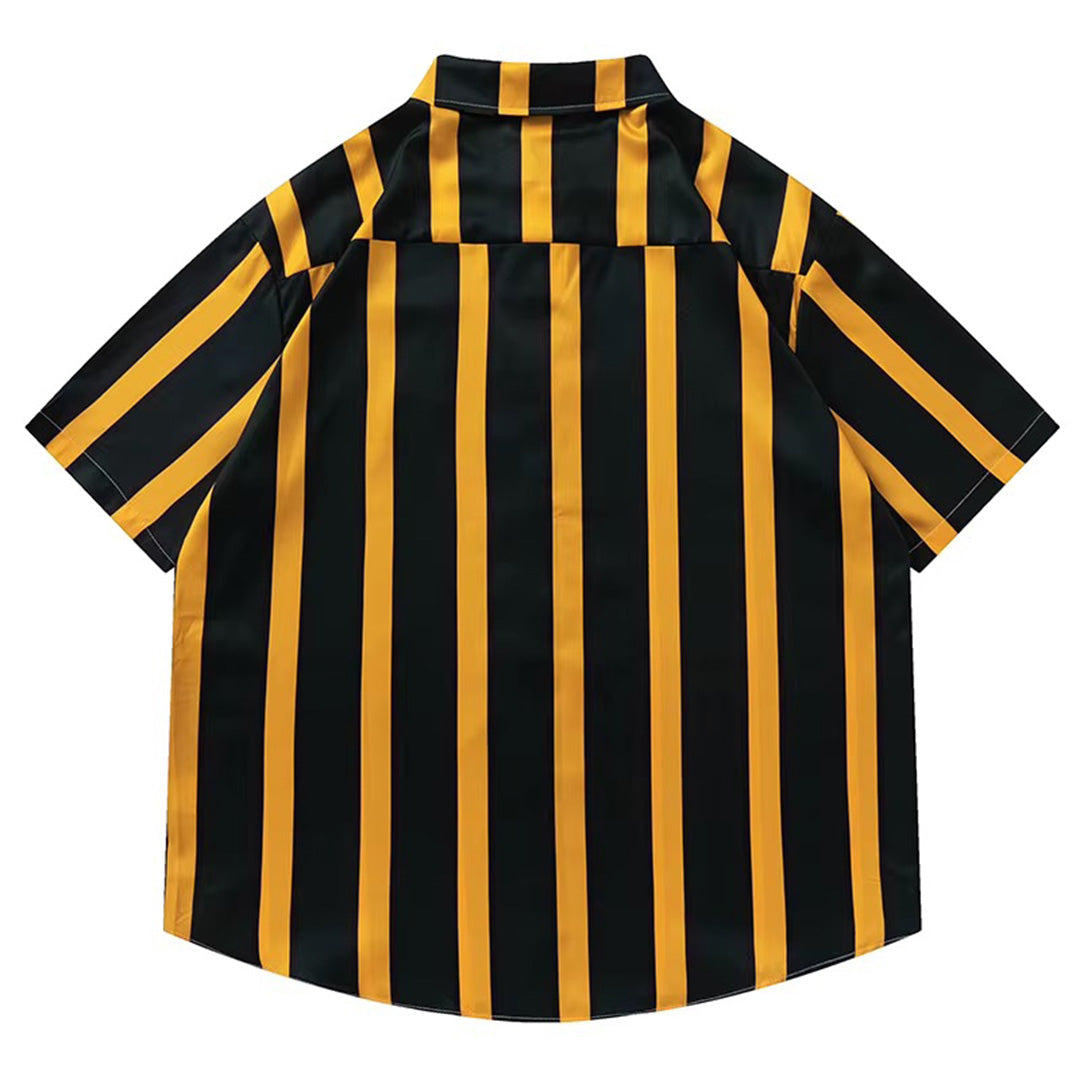 honey & black bowling shirt