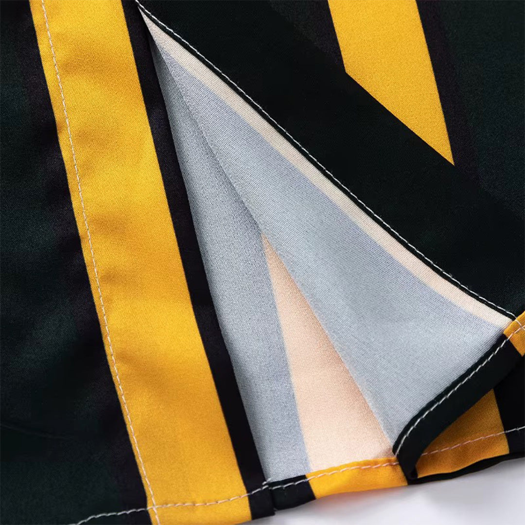 honey & black bowling shirt