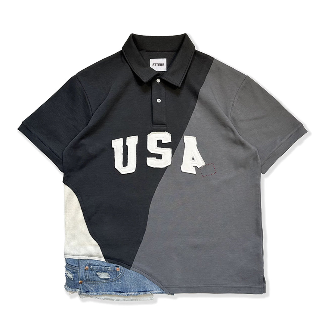usa patchwork polo shirt