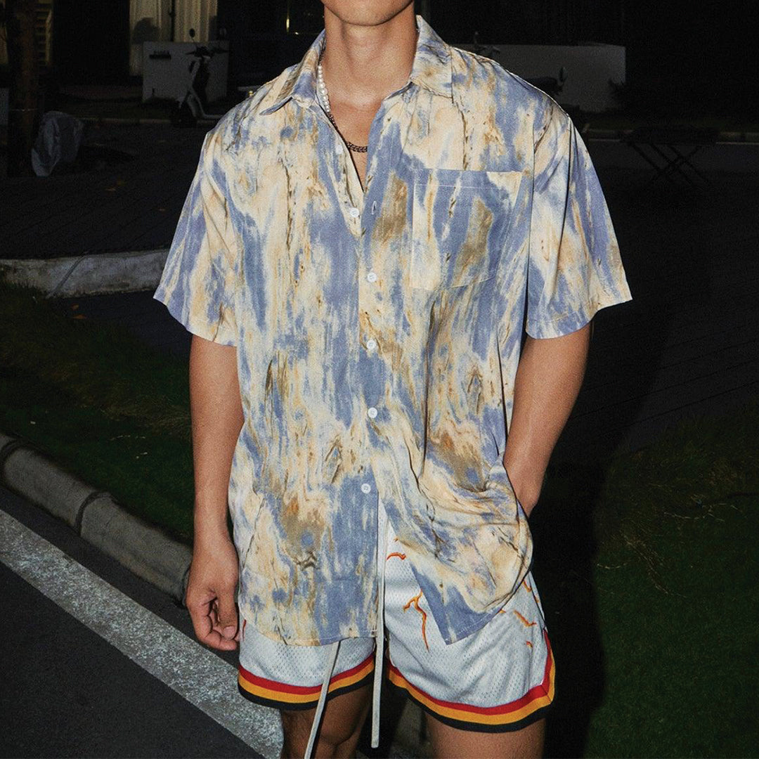 marbled lavender shirt