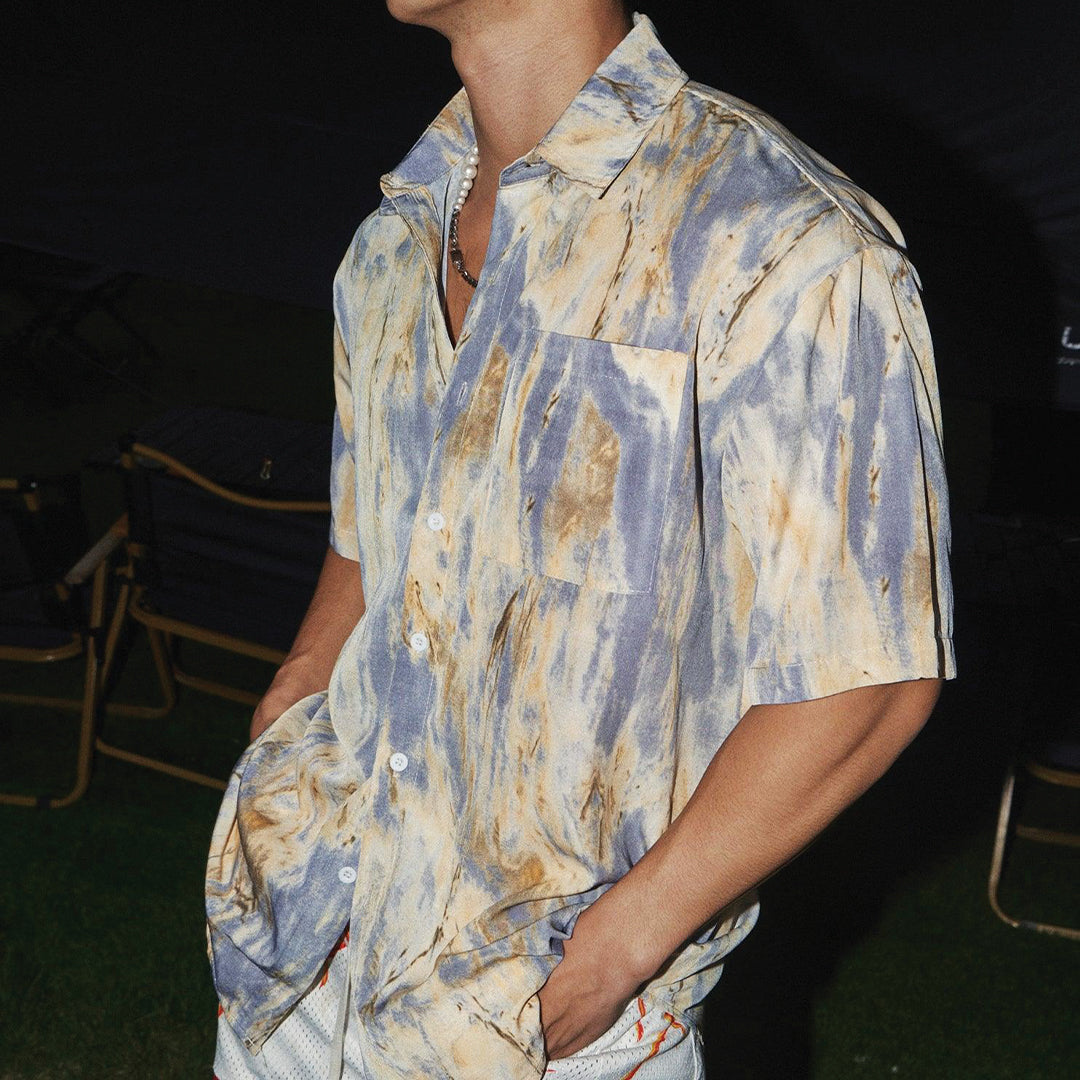 marbled lavender shirt