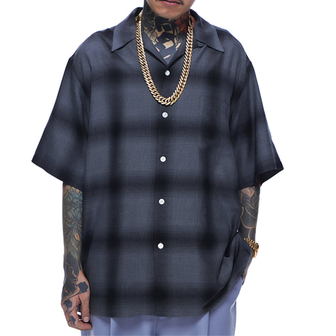 shadow plaid cuban shirt