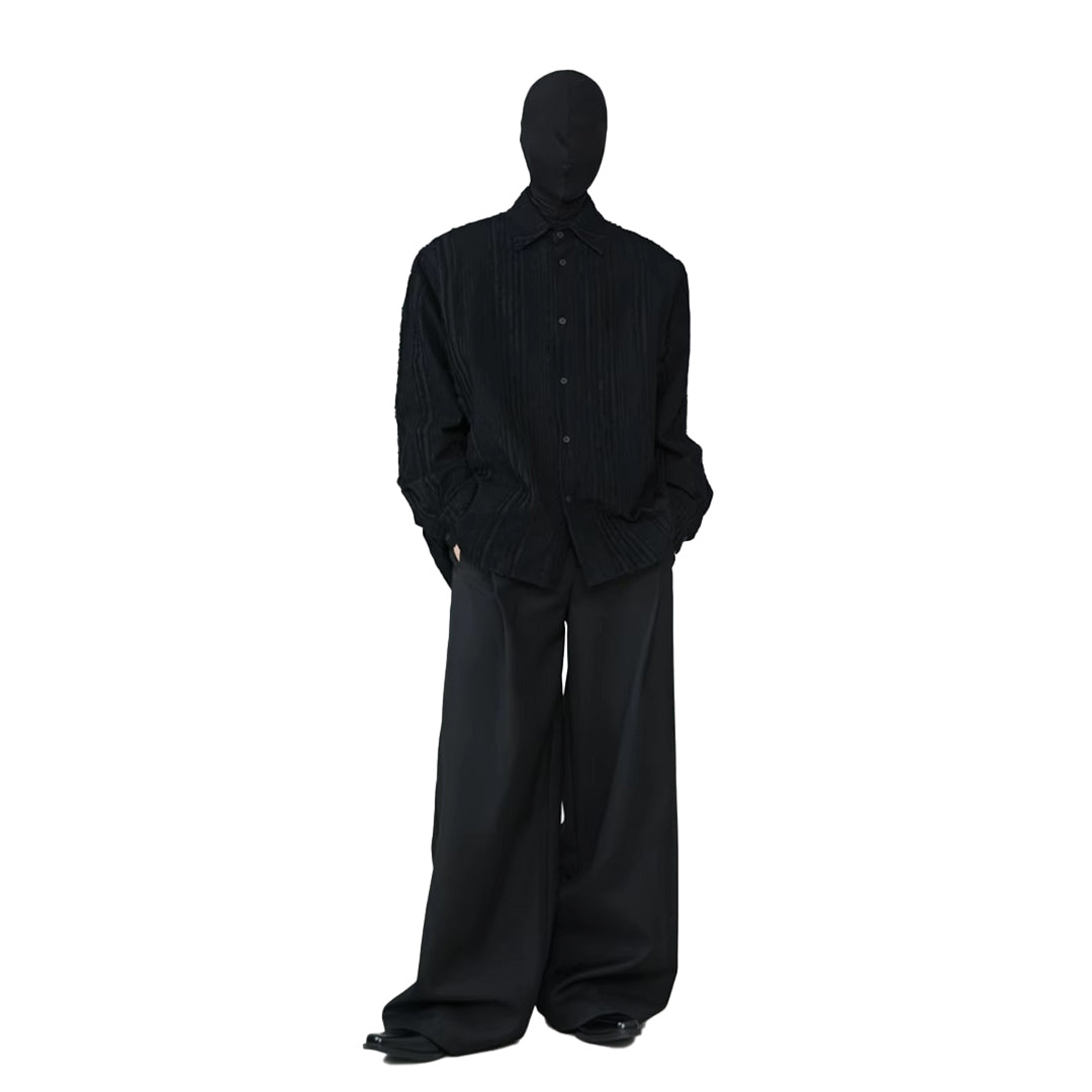 black fray stitch shirt