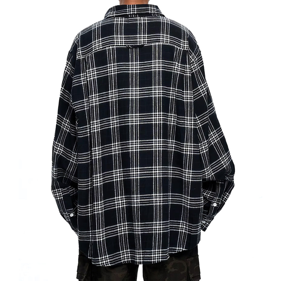 oversized two piece plaid shirt