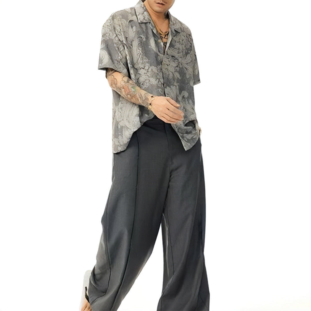 faded floral camp shirt