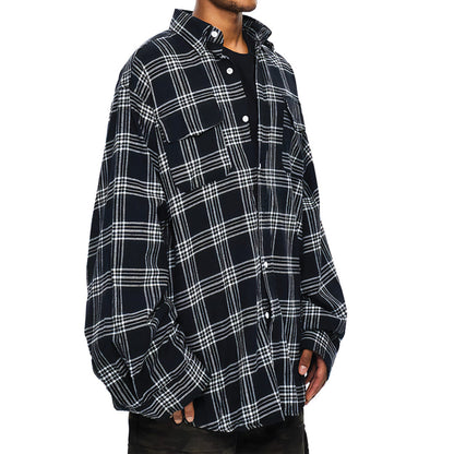Oversized Two Piece Plaid Shirt
