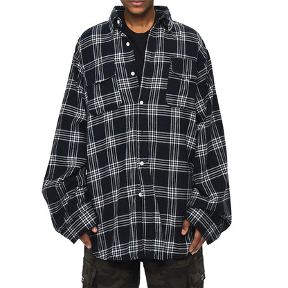 Oversized Two Piece Plaid Shirt