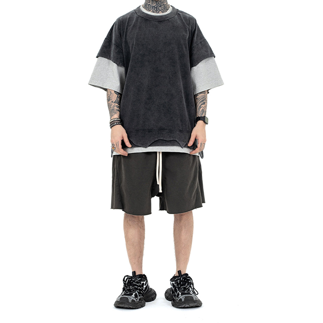 distressed layered t-shirt