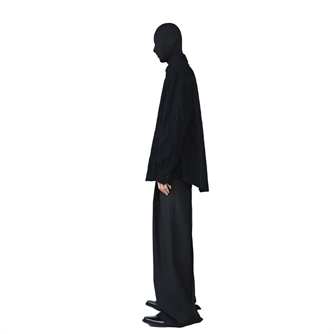 black fray stitch shirt