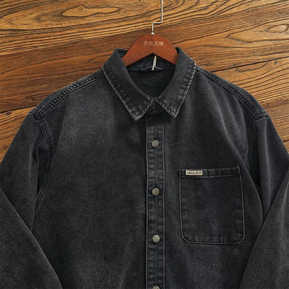 Washed Black Denim Shirt