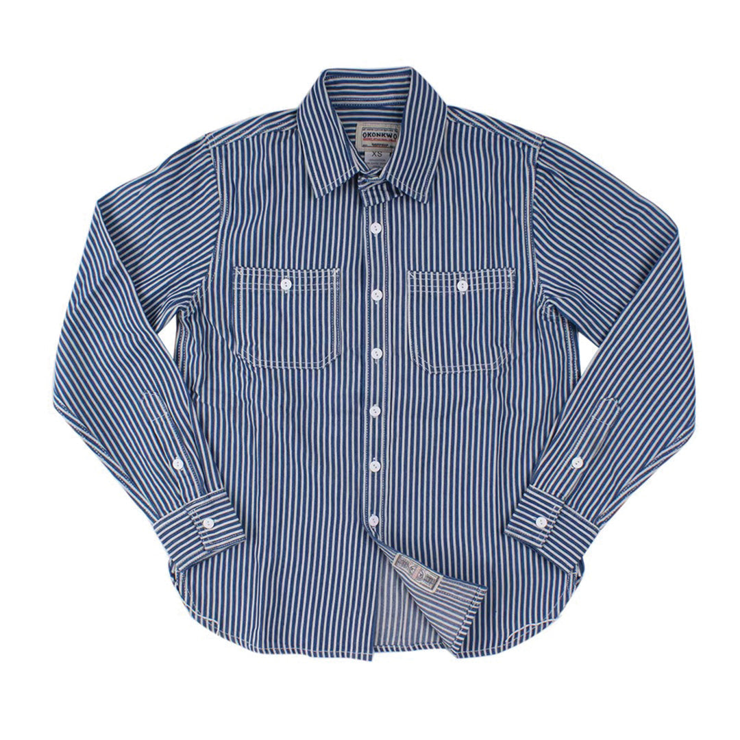 retro striped work shirt