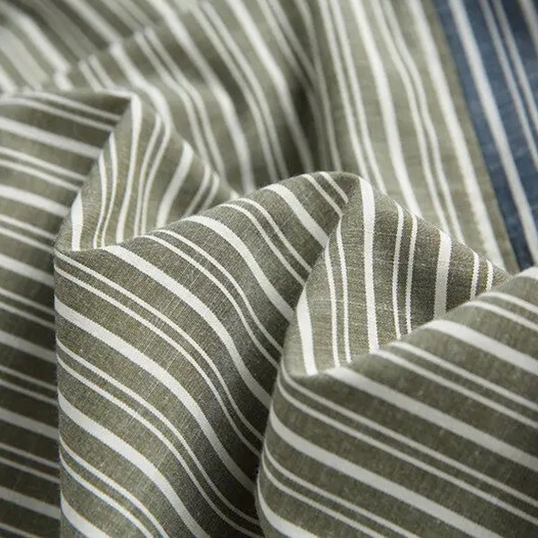 olive colorblock striped shirt