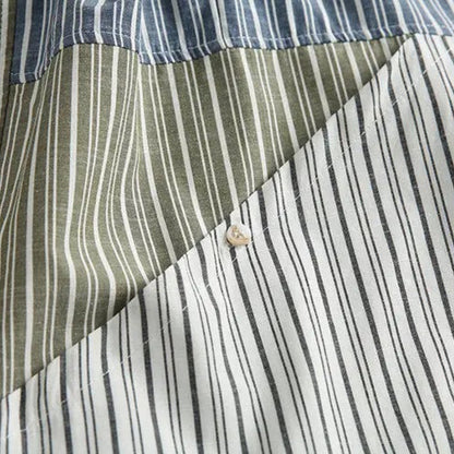 Olive Colorblock Striped Shirt