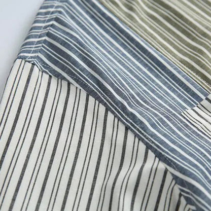 Olive Colorblock Striped Shirt