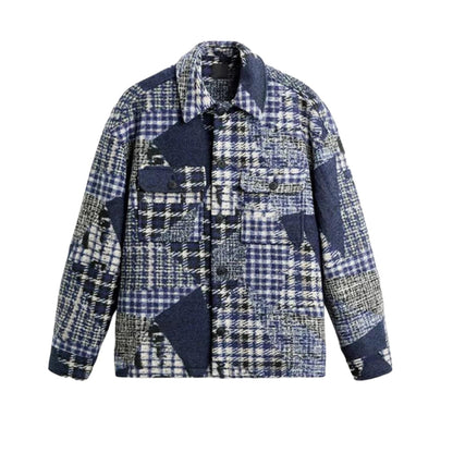 Patchwork Plaid Shirt Jacket