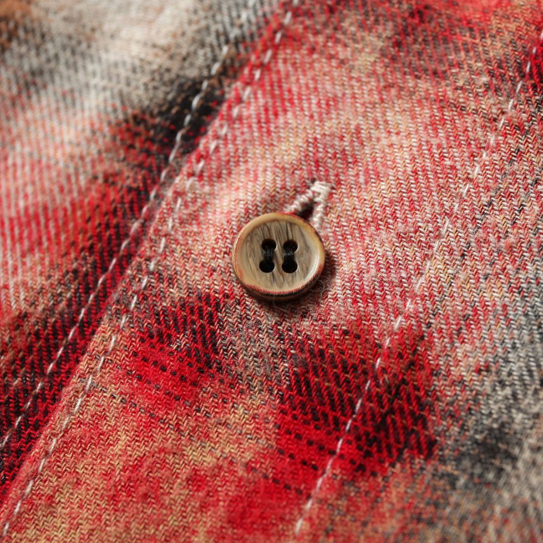 leopard fray plaid shirt