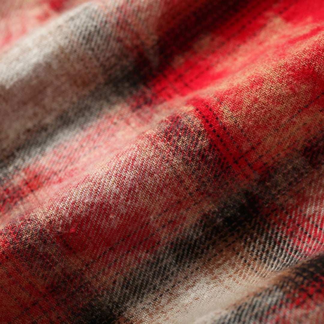 leopard fray plaid shirt