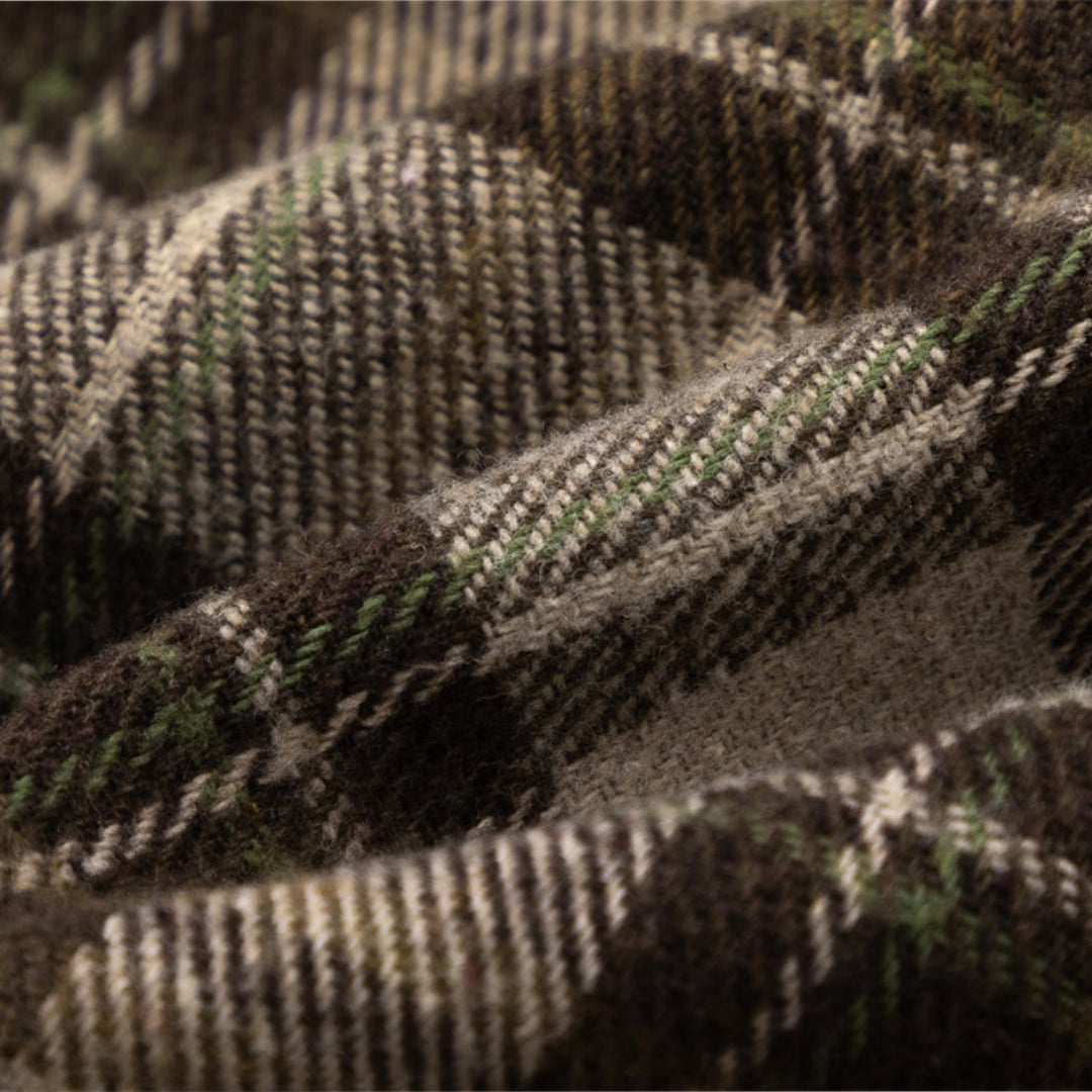 patched up plaid shirt