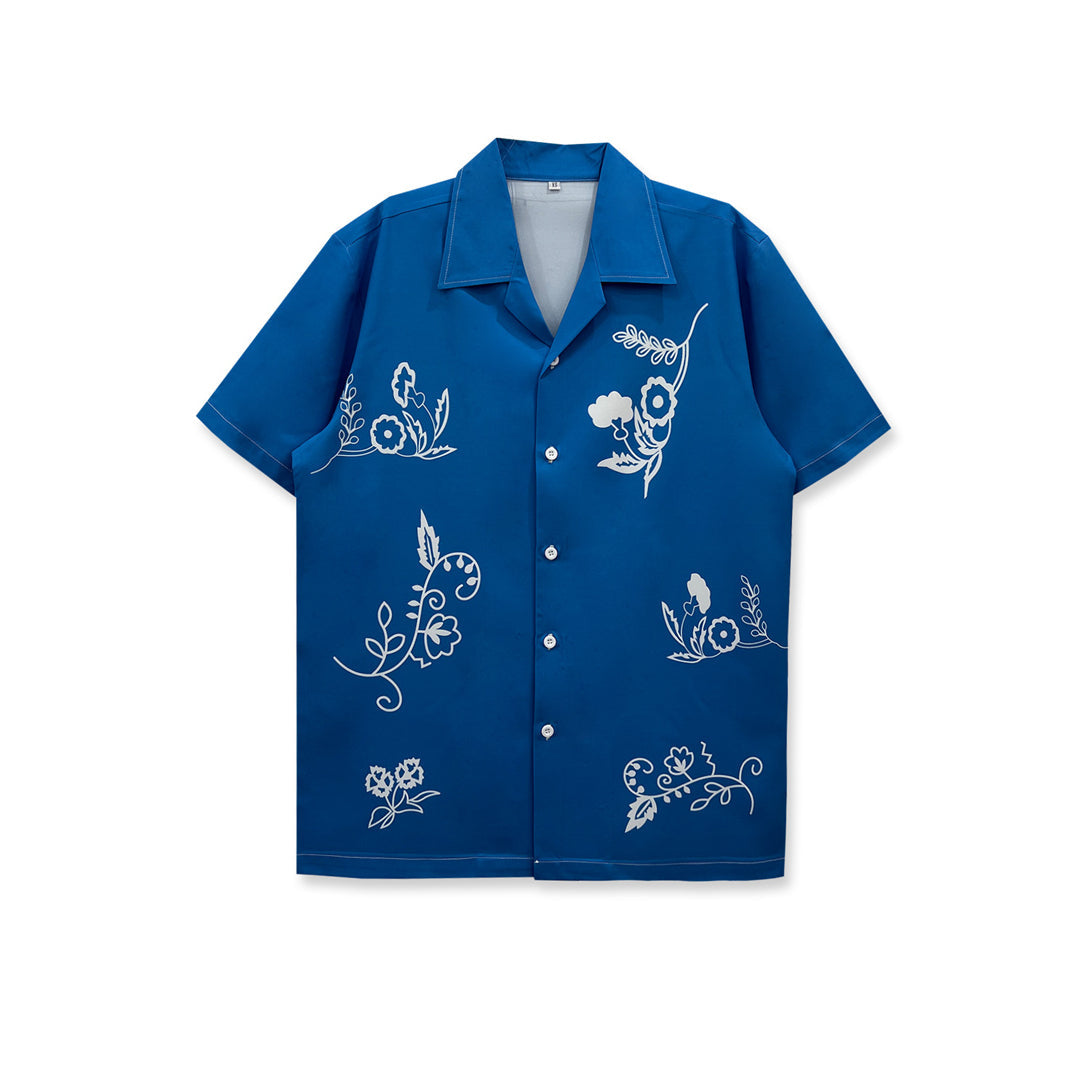retro flower bowling shirt