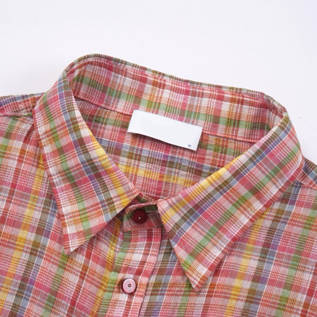 rose mint plaid shirt