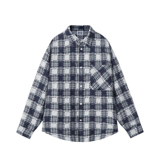 Knot Knit Plaid Overshirt