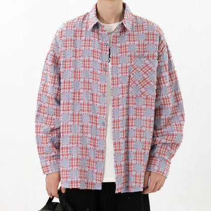 Knot Knit Plaid Overshirt