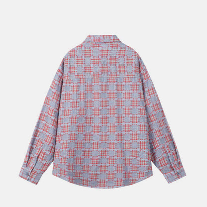 Knot Knit Plaid Overshirt