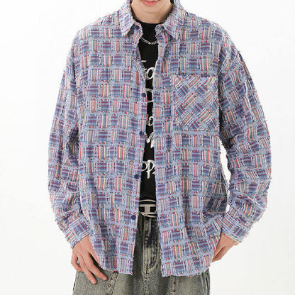 Knot Knit Plaid Overshirt