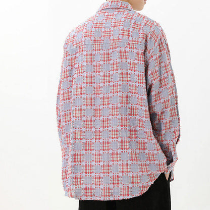 Knot Knit Plaid Overshirt