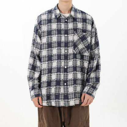 Knot Knit Plaid Overshirt