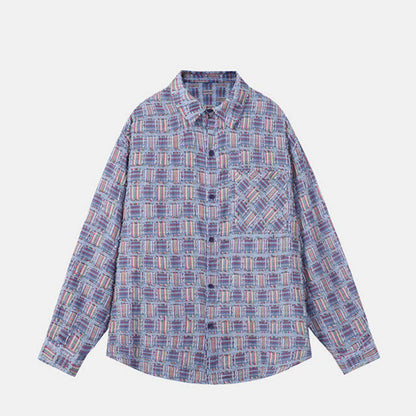 Knot Knit Plaid Overshirt