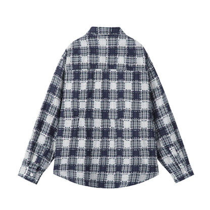 Knot Knit Plaid Overshirt