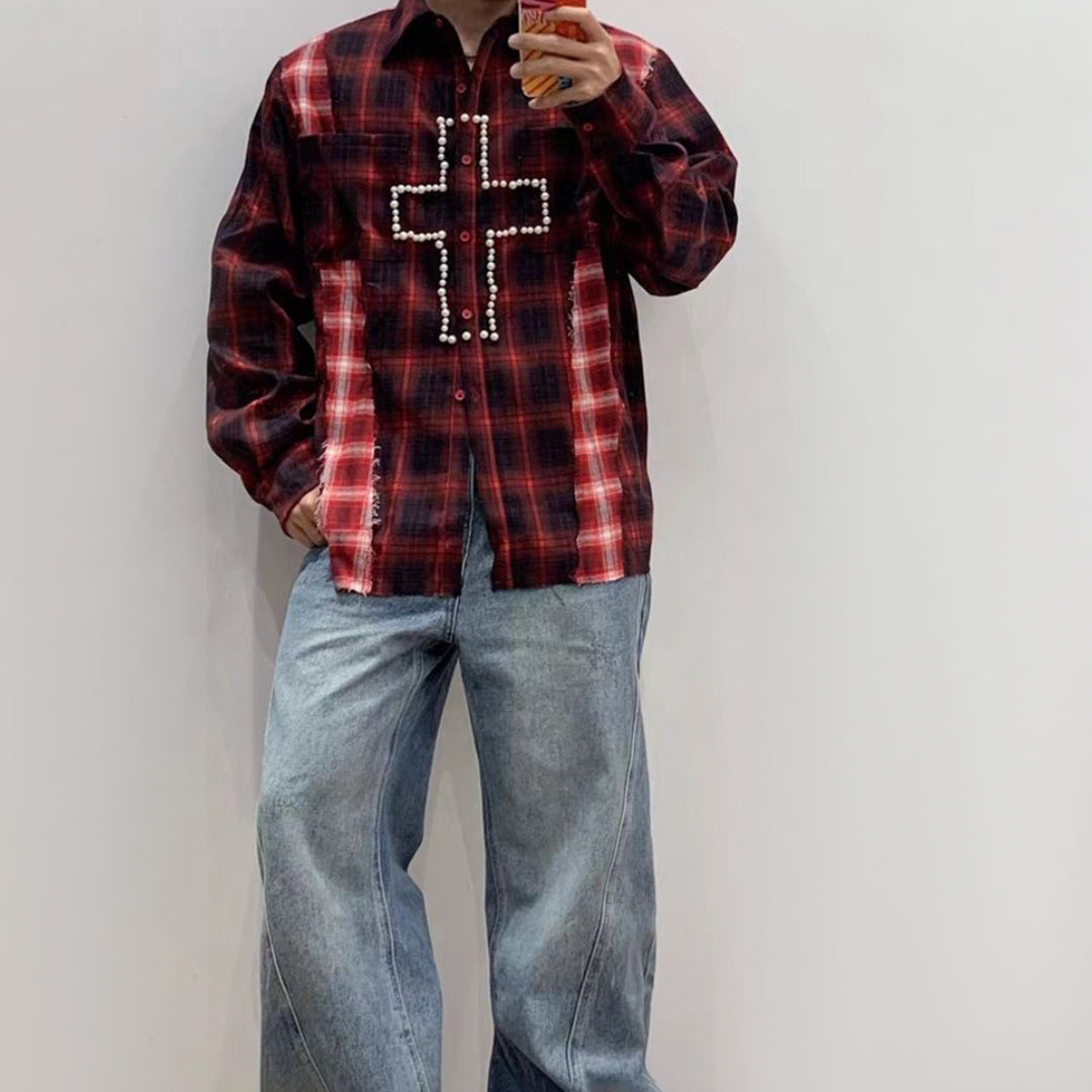 Pearl Cross Plaid Shirt