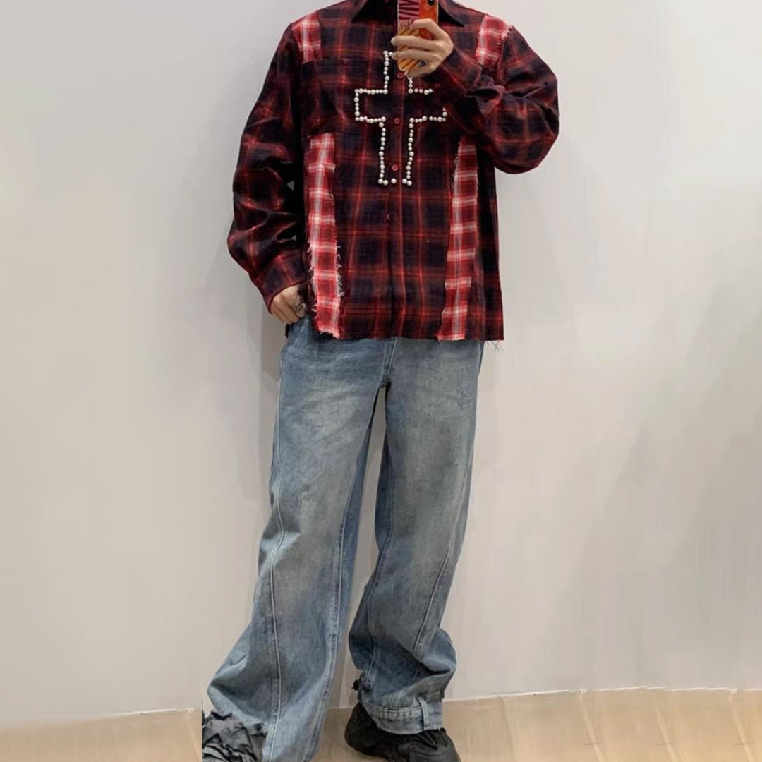 Pearl Cross Plaid Shirt