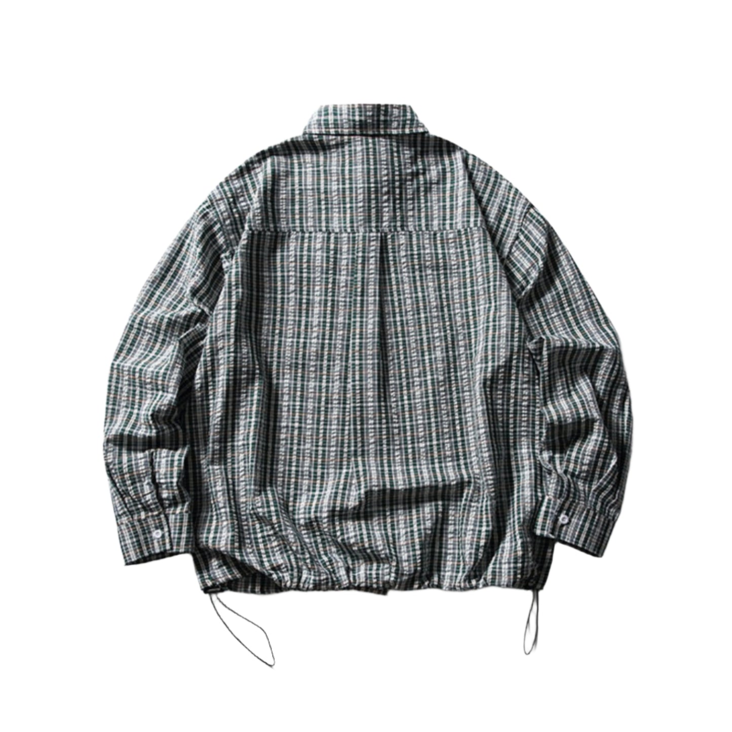 plaid drawstring shirt