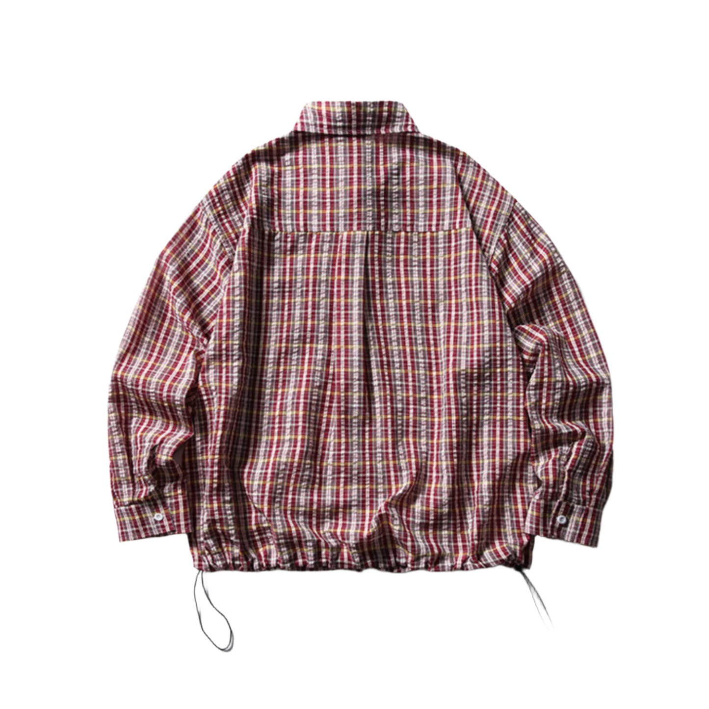 plaid drawstring shirt
