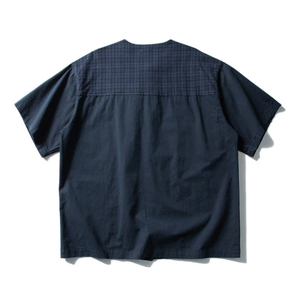 Crew Plaid Collarless Shirt