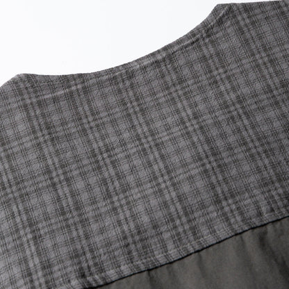 Crew Plaid Collarless Shirt