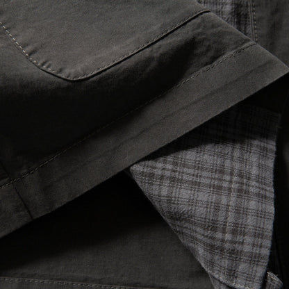 Crew Plaid Collarless Shirt