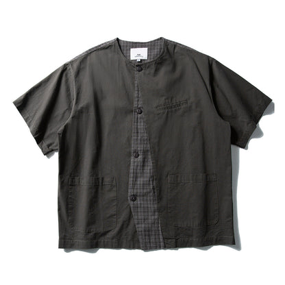 Crew Plaid Collarless Shirt