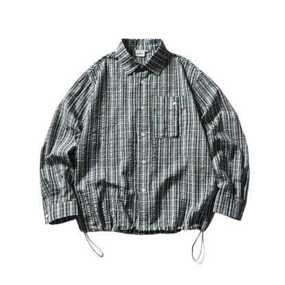 Plaid Drawstring Shirt